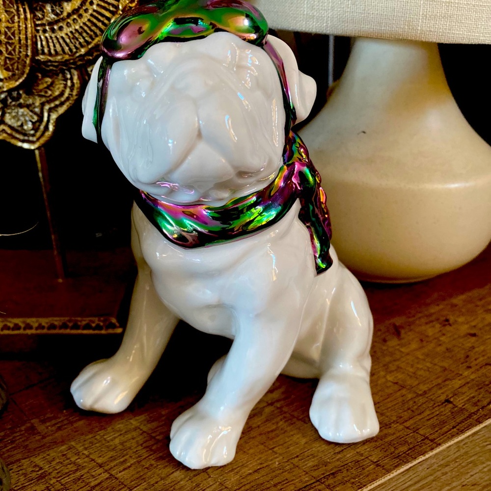 Cute pug dog statue